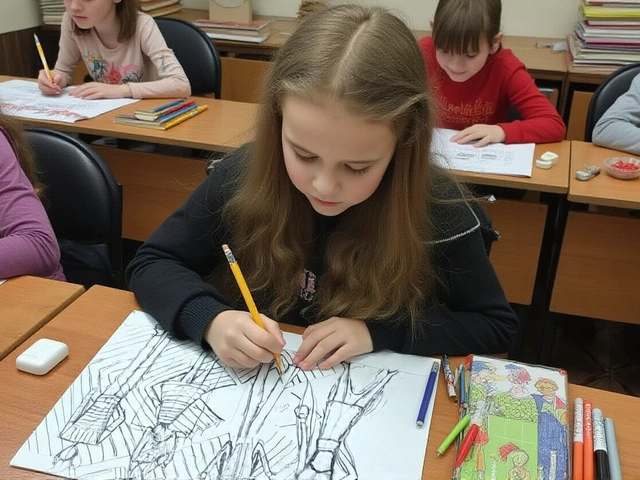 Творческий конкурс ко Дню учителя в Гольяново: дети рисуют портреты